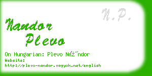 nandor plevo business card